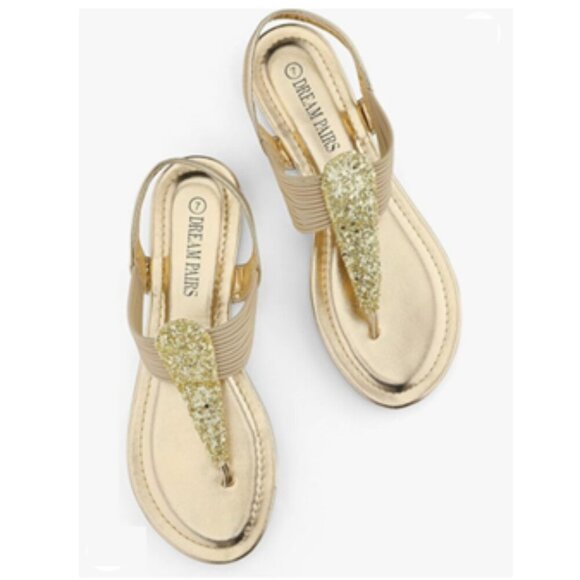 🩵Dream Pairs Women's Elastic Strappy String Thong Ankle Strap Gladiator Sandals - Picture 3 of 7